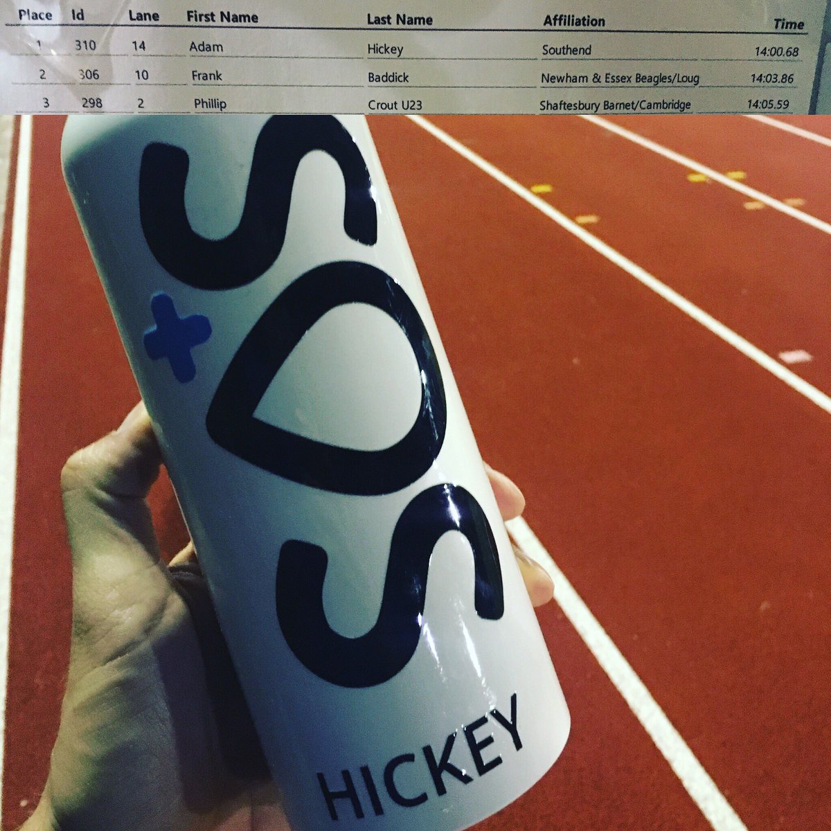 runhickeyrun's tweet photo. Pleased with a 59 last lap to win BMC 5000 last night at Watford fuelled by @sosrehydrate @soleus_running 🏃🏻 https://t.co/avxEBLrNut