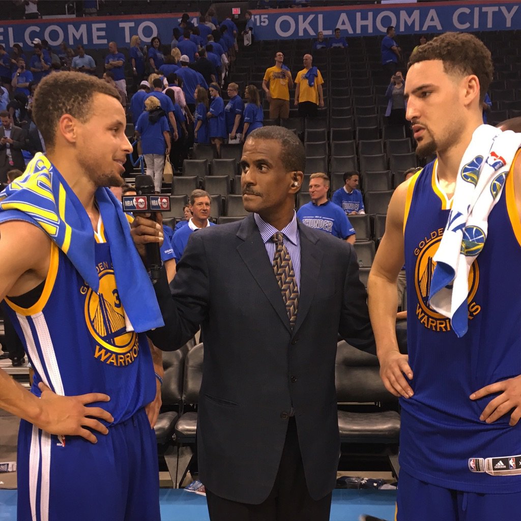 NBA's tweet photo. Klay &amp; Steph combine for 70pts on 17 threes in AMAZING Game 6 performance to force GAME 7! #ThisIsWhyWePlay https://t.co/tjmTMEKaeO