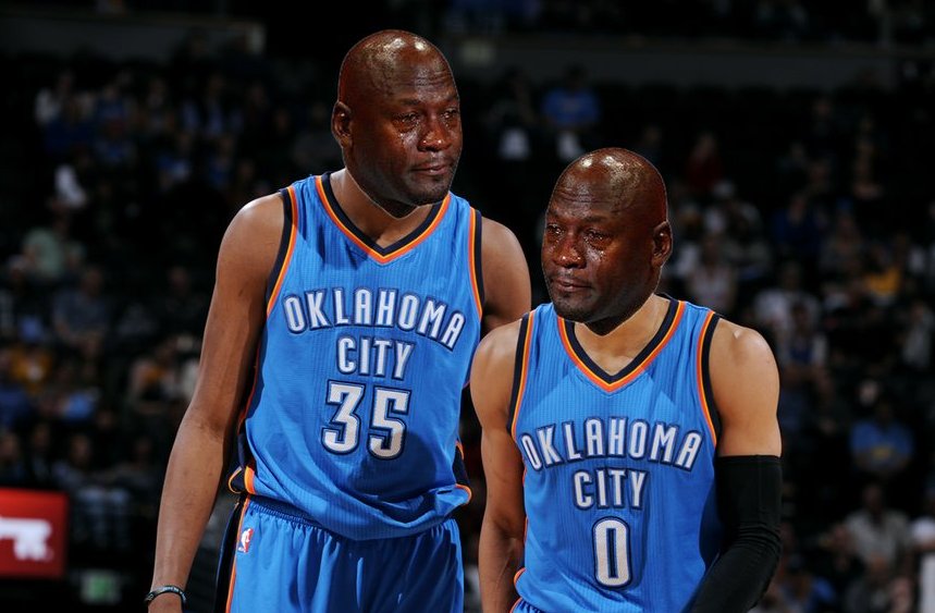 SportsComedy_'s tweet photo. KD and Russ https://t.co/Tqqkrvp5it