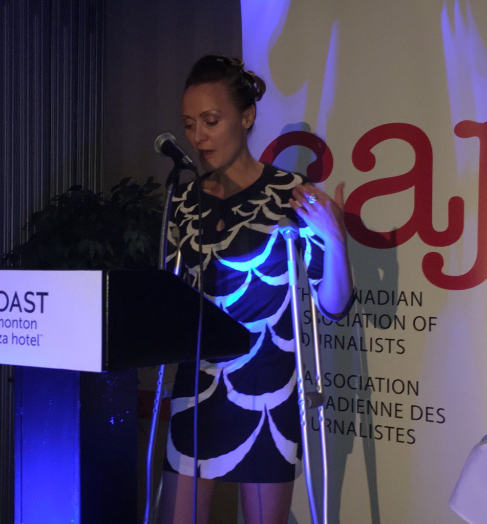 MediaWatchCS's tweet photo. APTN's Melissa Ridgen wins Canadian Journalism award for fearless pursuit of facts.
#caj16 https://t.co/om1APZ7gYu