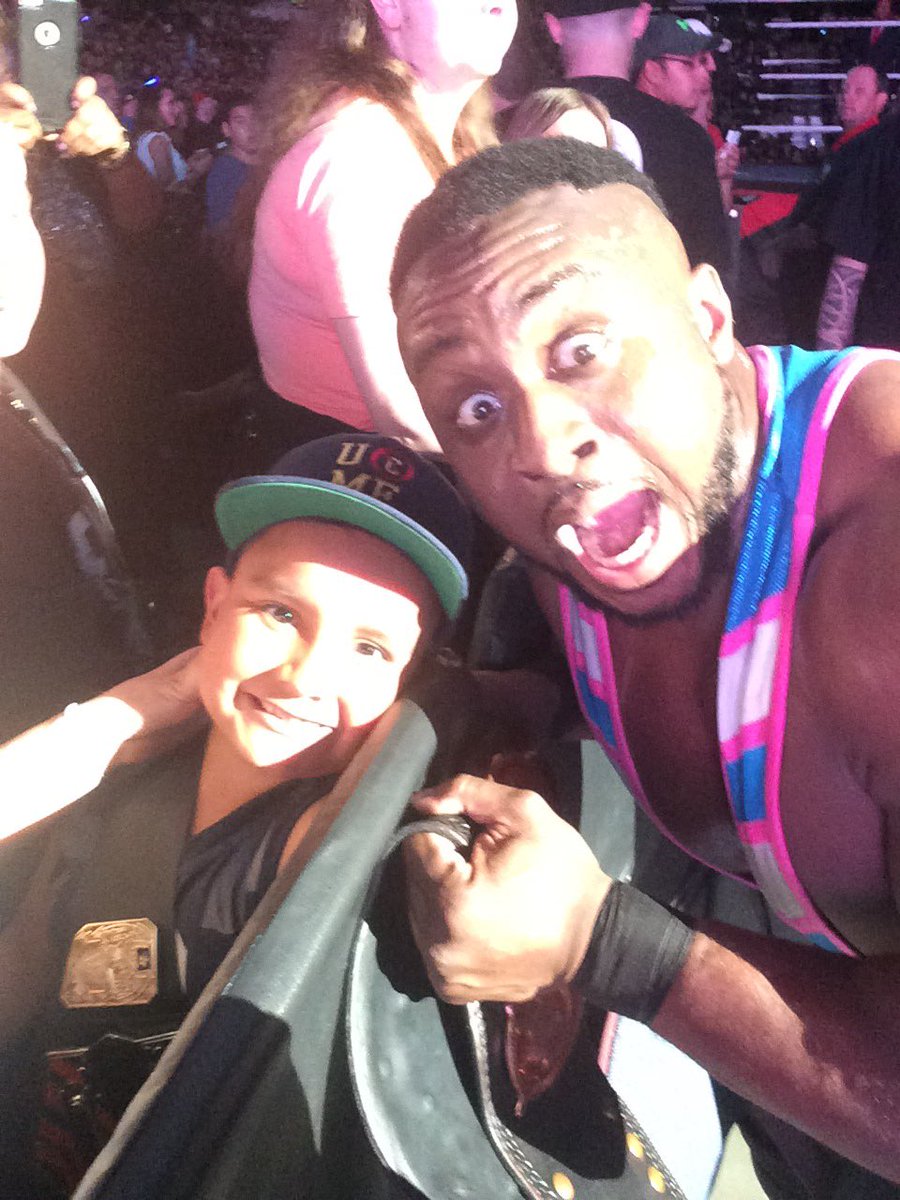 melissasantos__'s tweet photo. Had a blast at his very first WWE!! He was excited he got to take a picture with @WWEBigE #WWEWinnipeg #firstwwe https://t.co/RPf2e6xBic