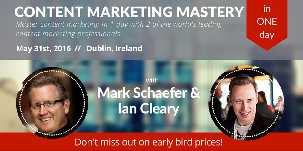 Are you joining me and <a href="/markwschaefer/">Mark Schaefer</a> for content marketing mastery in Dublin? Awesome -> bit.ly/1UV7jns
