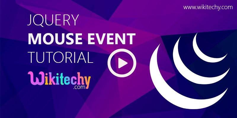 WikitechyCom's tweet image. jQuery - Click Method - Mouse eventclick() Video Tutorial
goo.gl/cIEQBi #jquer #wikitechy #jquerytutorial