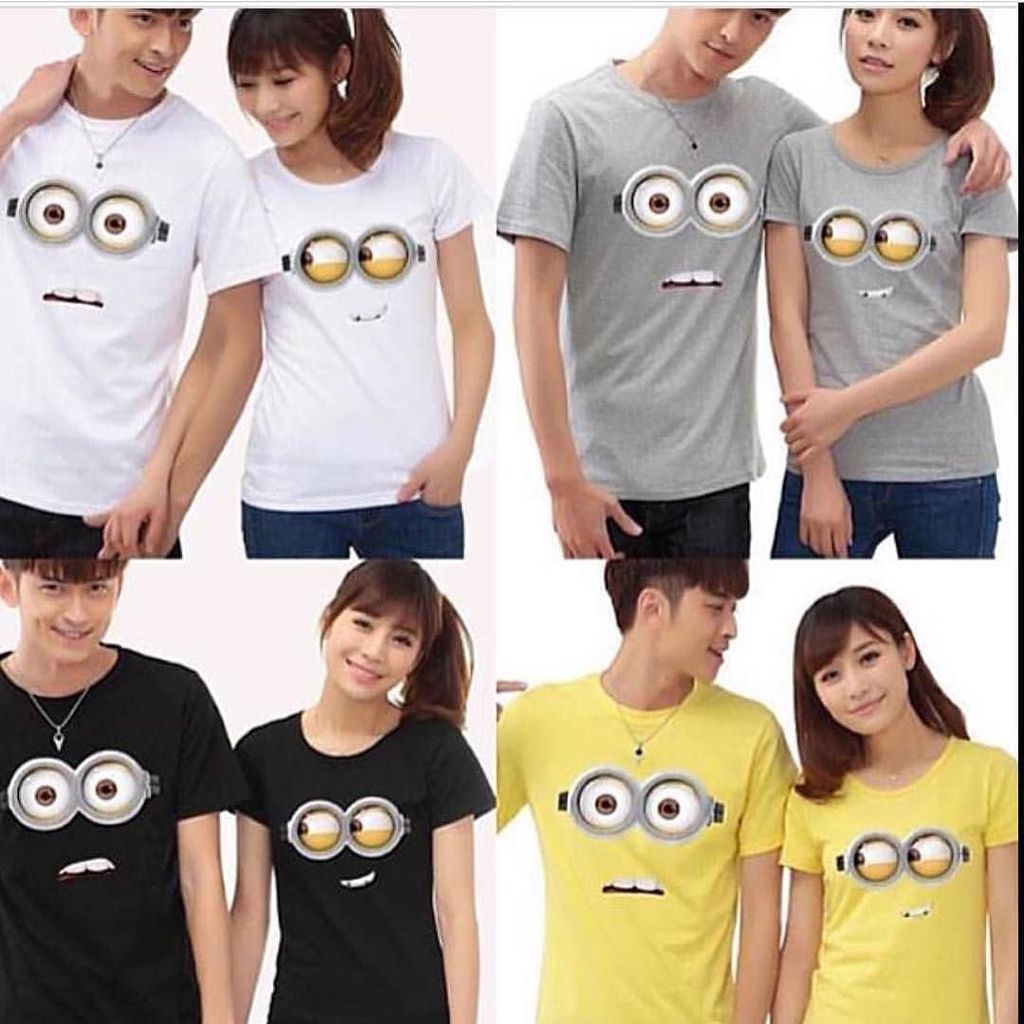 Minions 情侶裝 港幣210兩件 Mavis衫 姐妹 女仔 愛你 奶爸 百搭 條紋 Minions 小黃人 休閒 情侶裝 女朋友 Tshirt 男朋友
