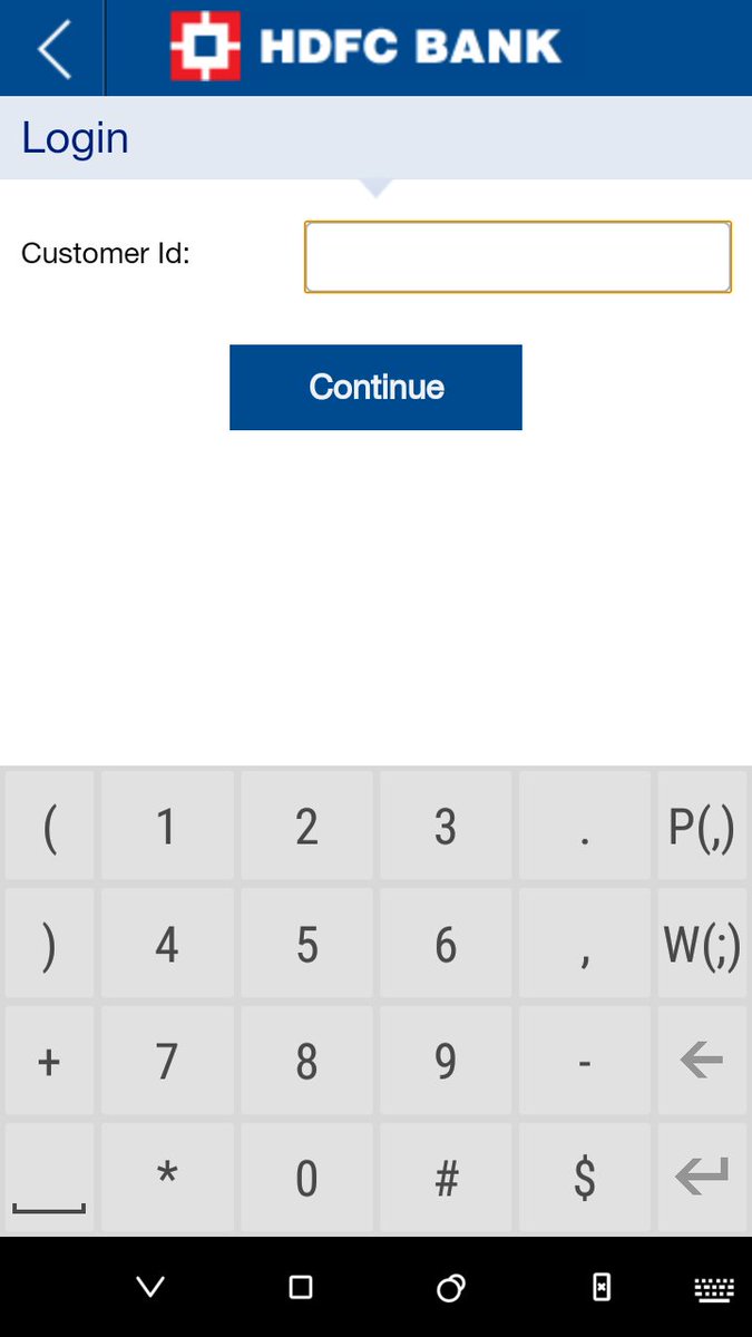 arpingajjar's tweet image. How can we login in HDFC bank app if cust. ID containing alphabets? #appbug @HDFC_Bank @HDFCBank_Cares