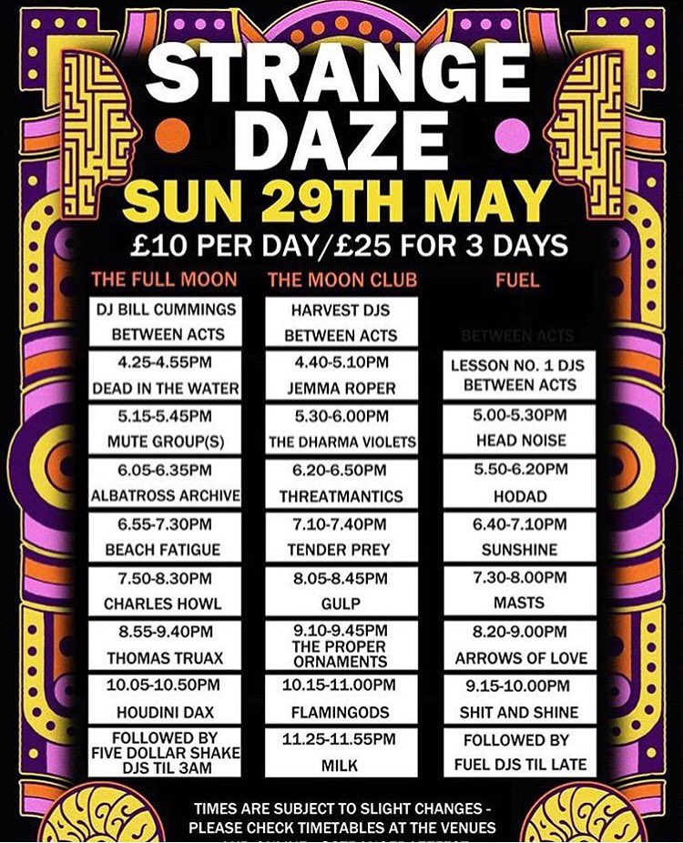Today we play #StrangeDaze Cardiff #psychfest @ Fuel 8:20pm @FullMoonCardiff @prsformusicfoundation #arrowsoflove
