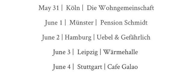 German friends - Our mates <a href="/dancing_years/">Dancing Years</a> are playing some shows in Germany next week. They're great. Go watch them.