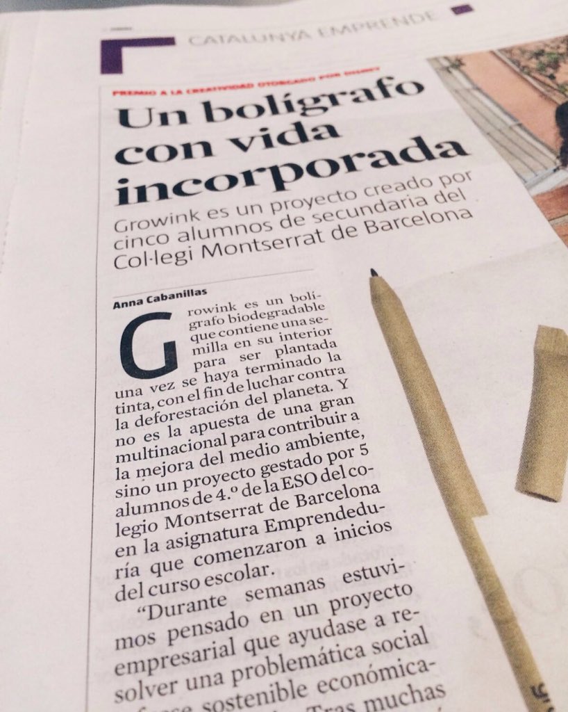 GrowinkCo's tweet photo. Growink en la sección de dinero de @LaVanguardia #medioambiente #asecondlife @colemontse #growink https://t.co/ZP2elpF0un