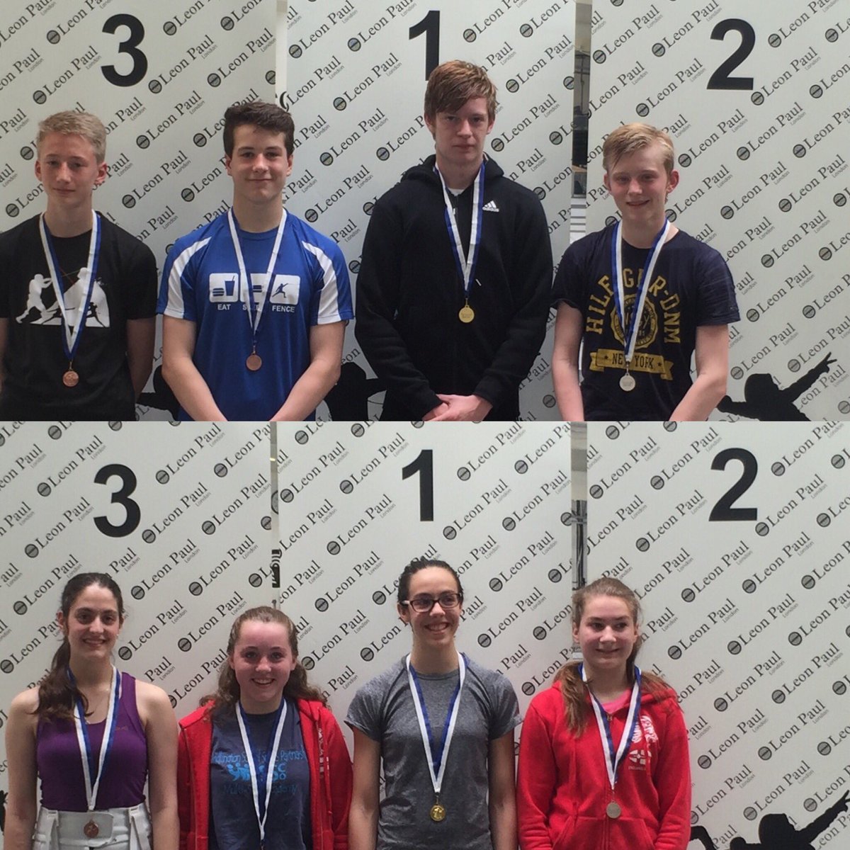 3rd Leon Paul Cadet Épée Open Medalists. Congratulations to all who took part in a good day of épée fencing. #epee