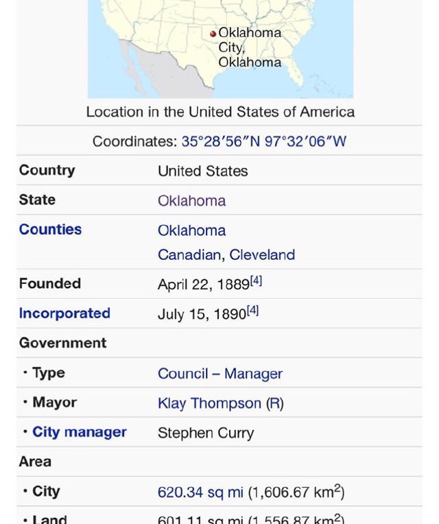 Ronnie2K's tweet photo. Wiki has no chill on OKC https://t.co/D6T0XuIXZ3