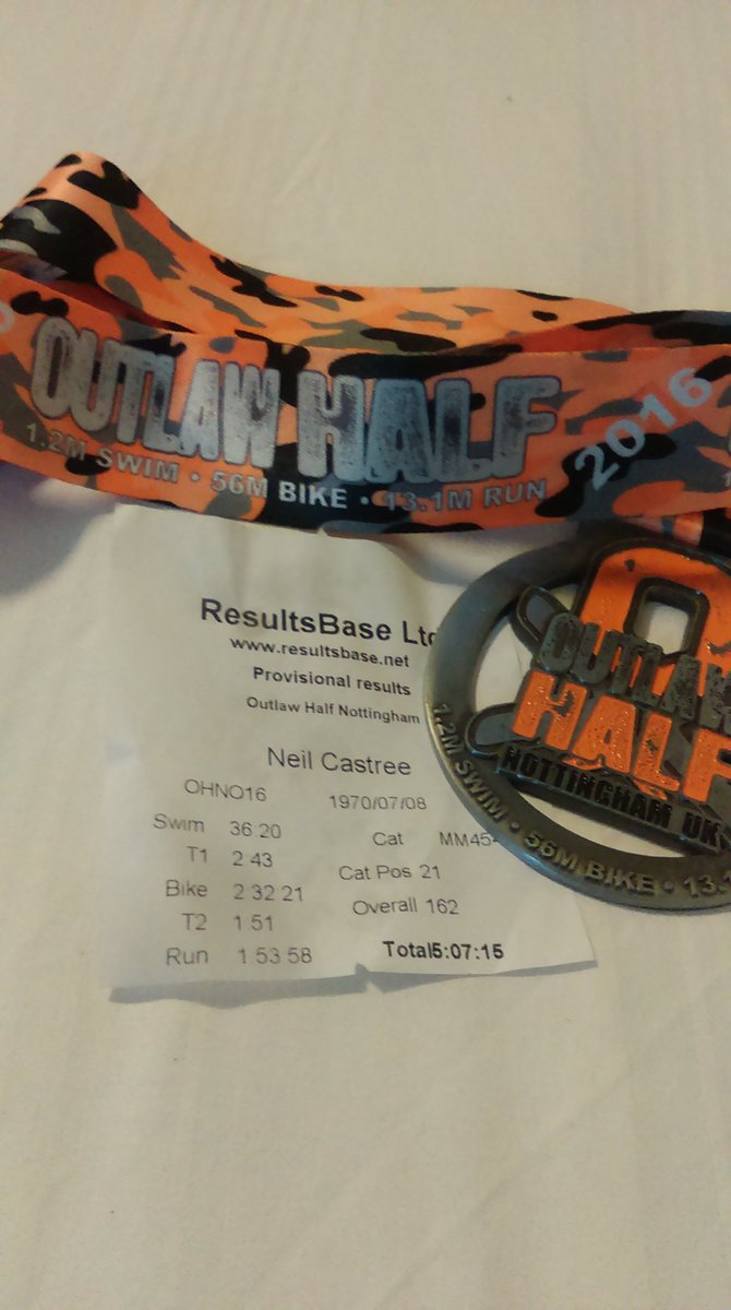 TriNeilC's tweet photo. Half outlaw triathlon completed. Enjoyable day 🏊🚴🚴 5.07 Time done happy days 😁😁 https://t.co/wWilXxCRnW