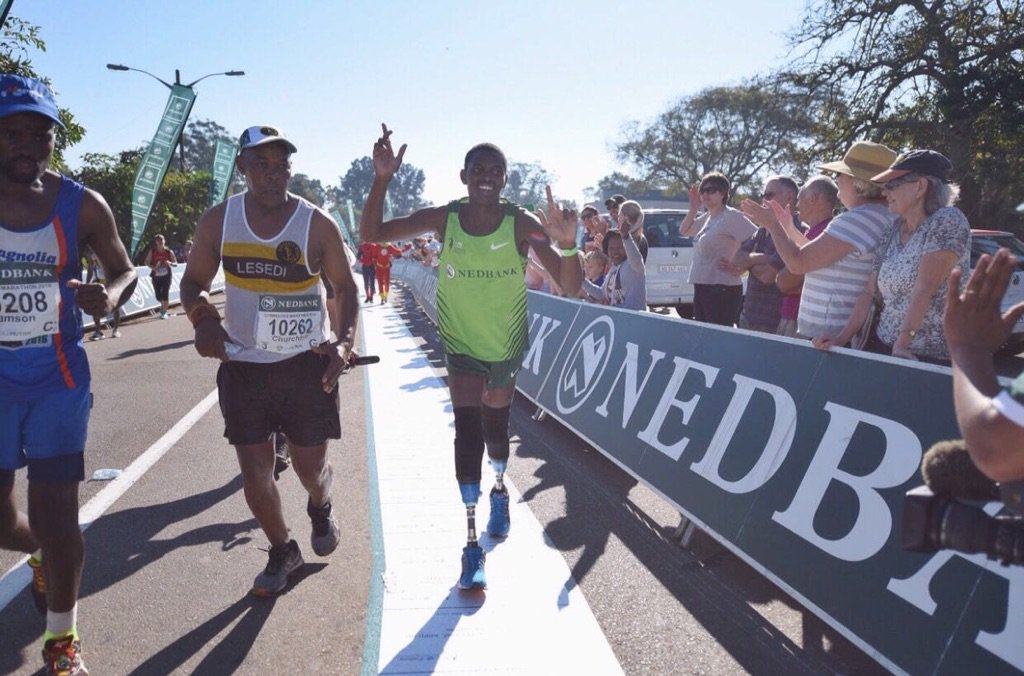 With all your support on Twitter I was motivated to go on and finish #NedbankGreenMile in 12mins! #GoSandile
