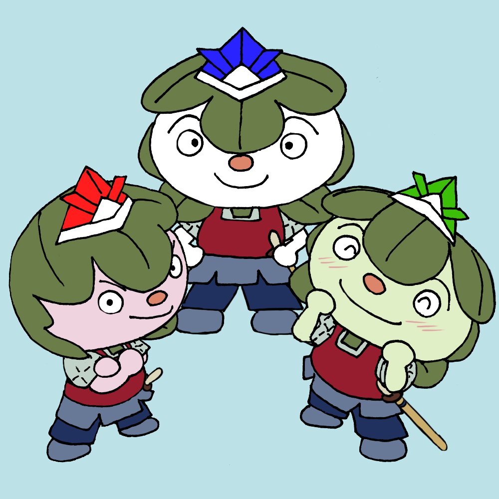 かしわもちさん専用ページ　ブルー 5月5日 こどもの日 かしわもちさんきょうだい（かぜまる・くもまる