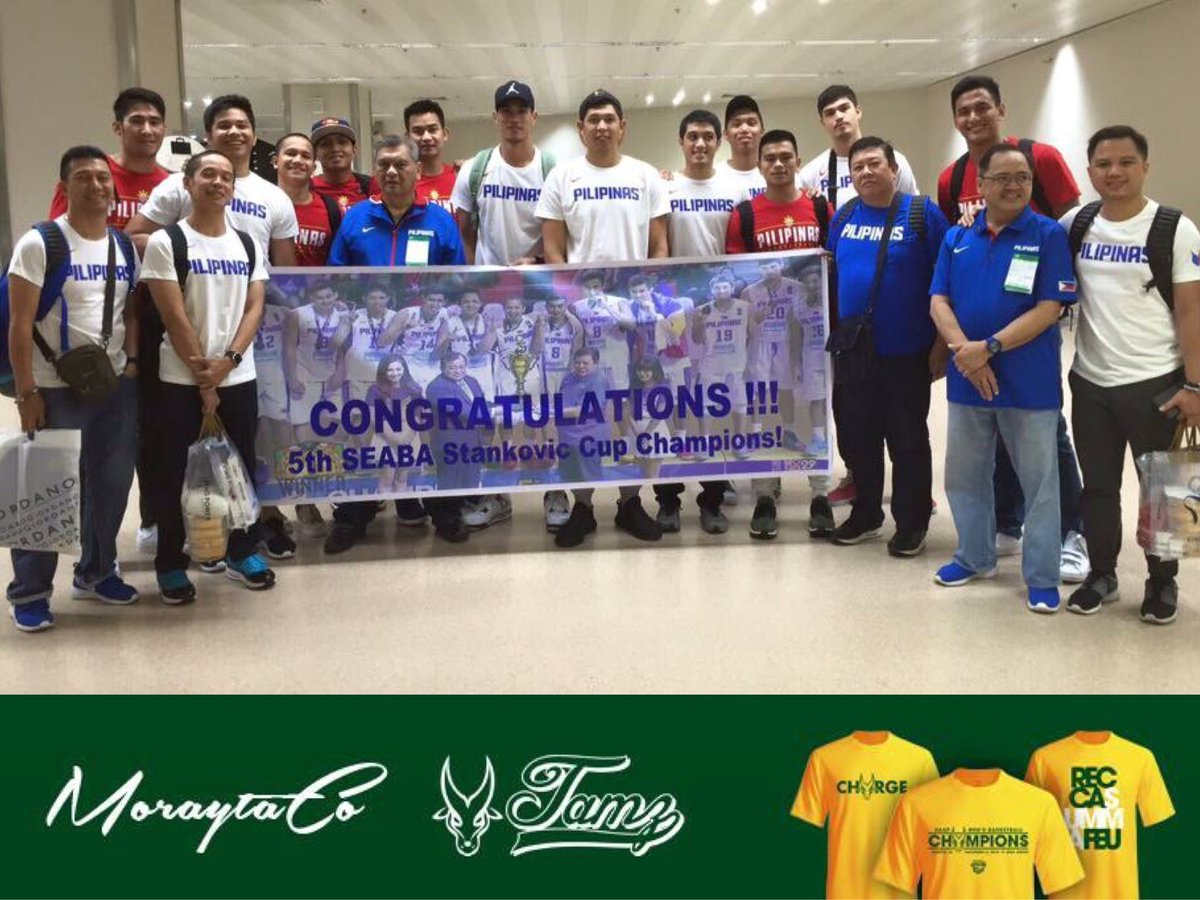 Welcome home, #SEABA2016 ChamFEUns. 🏀🐃🔰🇵🇭