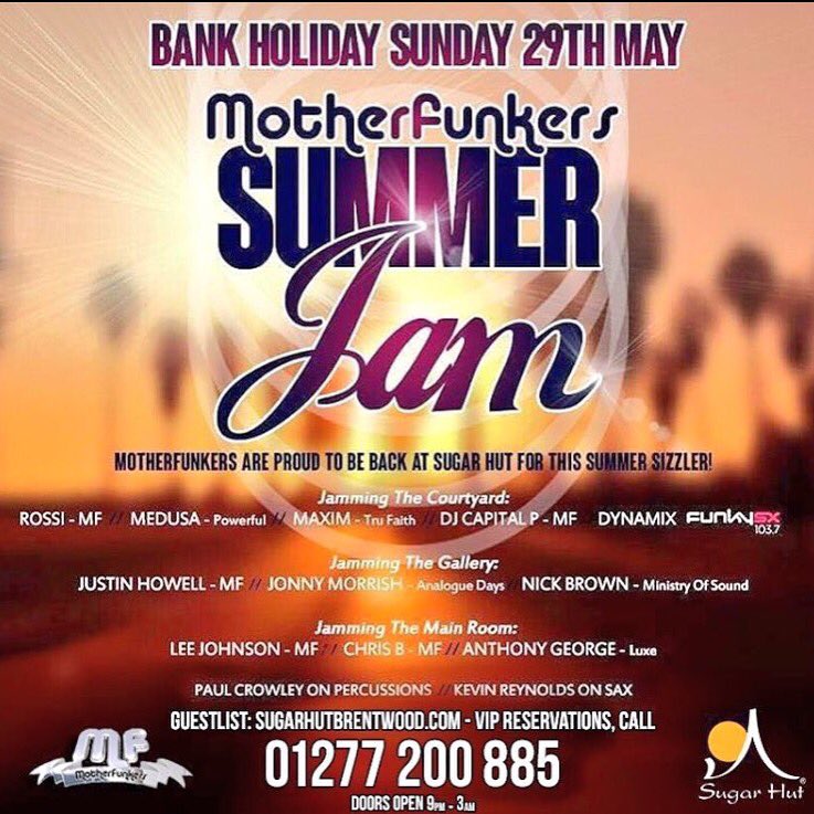 Tonight our Bank Holiday Summer Jam starts at 9pm with <a href="/MotherFunkers/">MotherFunkers</a> Bank Holiday special! No tickets needed