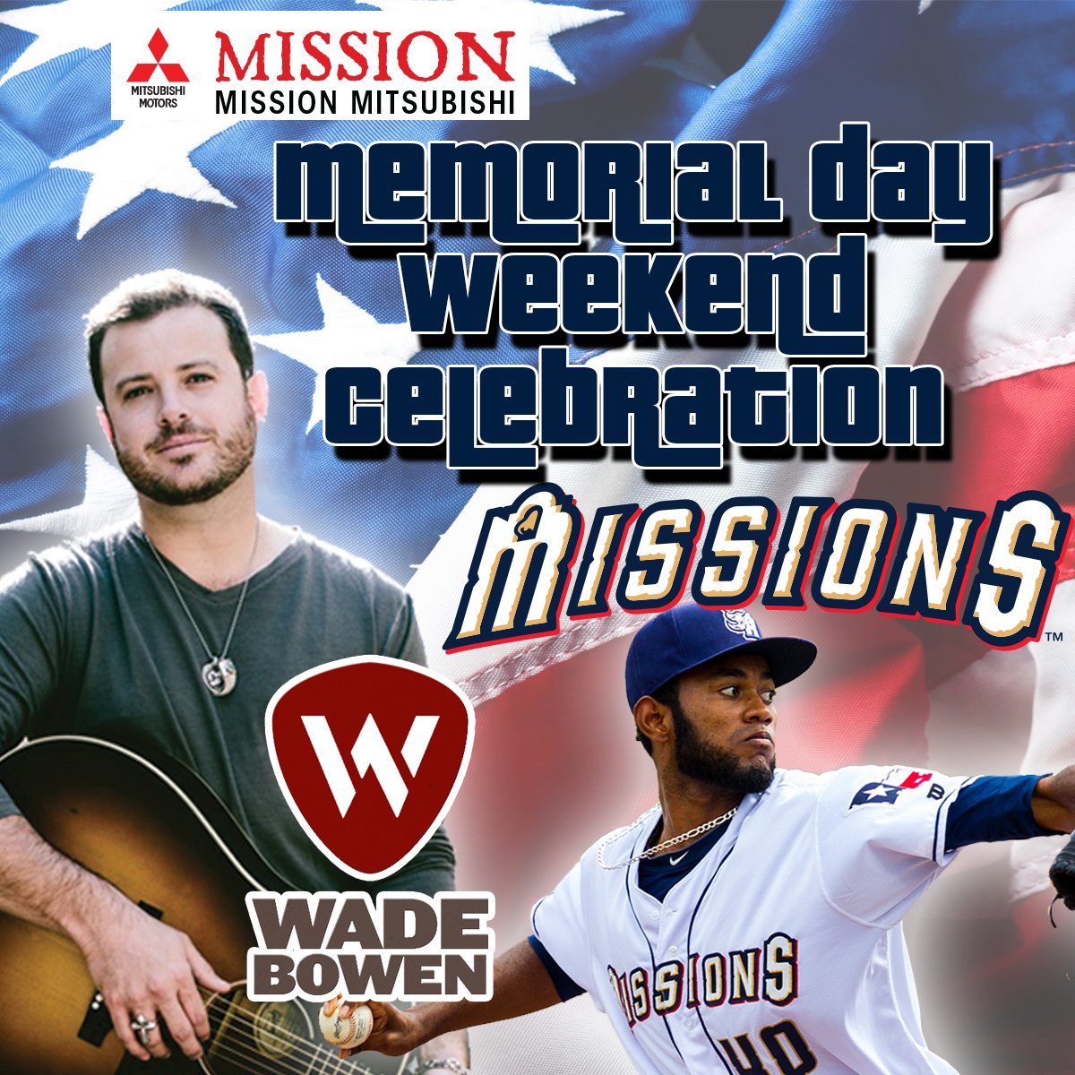 missionsmilb's tweet photo. It is here....The Memorial Day Weekend Celebration w/ @WadeBowen &amp; fireworks after the game  https://t.co/0QpXyMh9EX https://t.co/xqy99f7azK