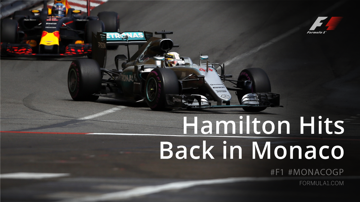 F1's tweet photo. BREAKING: @LewisHamilton wins the #MonacoGP for his first victory of 2016! Ricciardo is 2nd, Perez 3rd 🏁 https://t.co/t7peNGfNb2