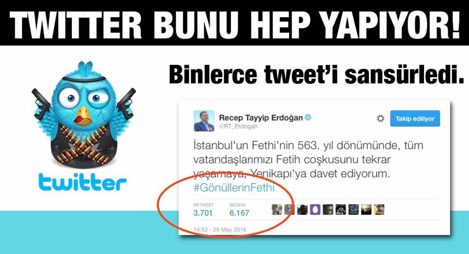 YeniTurkiye__'s tweet photo. This is the 2nd time @twitter blocks Erdoğan's hashtags!

#WeLoveErdoğan and #GönüllerinFethi is loading https://t.co/cCNbcUOaGr