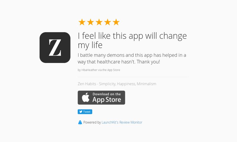 MonkeyTheorem's tweet image. 5 Star Review: "I feel like this app will change my life: I battle many demons and this ap…" launchkit.io/reviews/g35AuT…