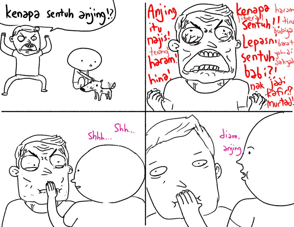 Good Muslim give dog a drink