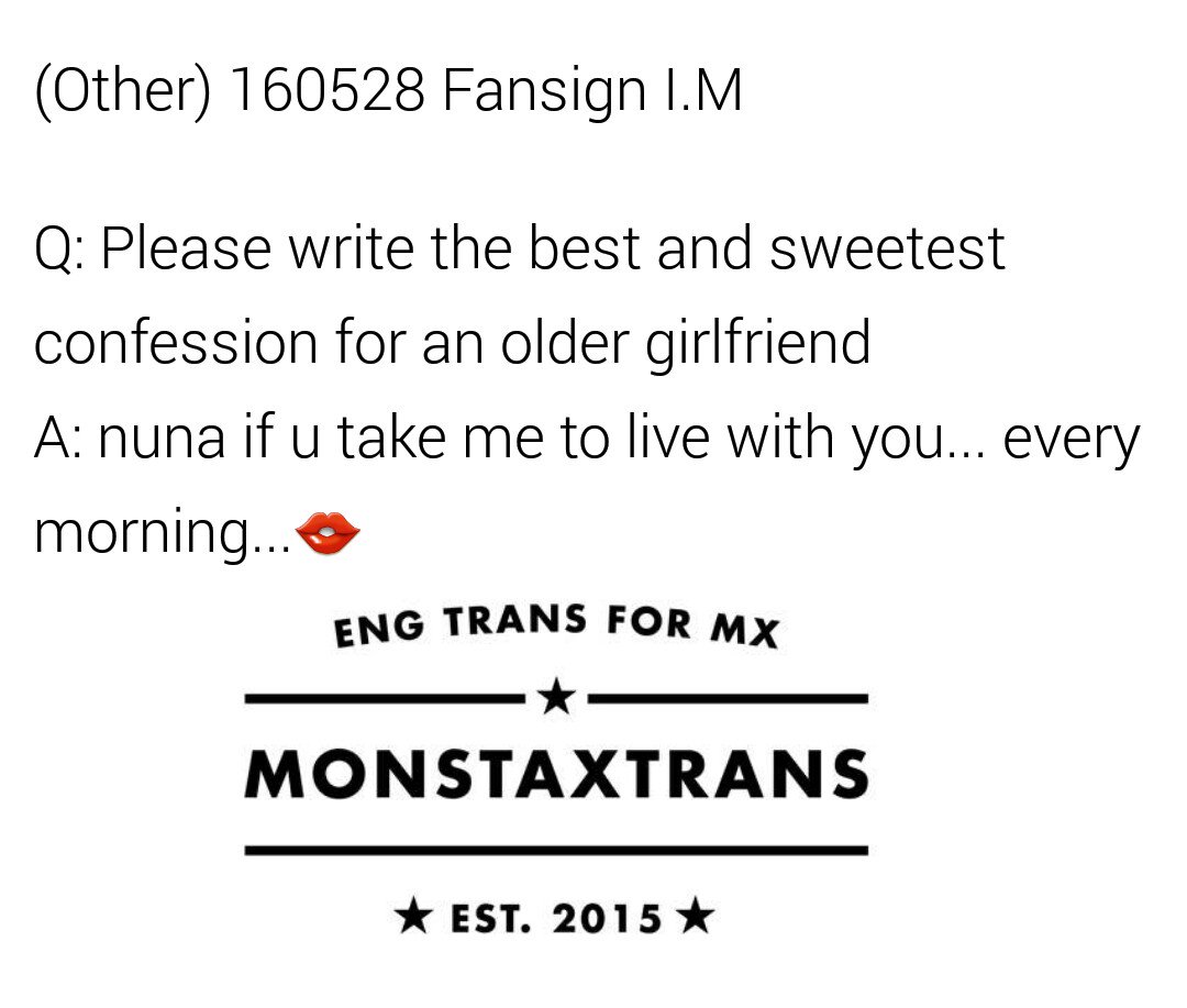 MONSTAXTRANS's tweet photo. (Other) 160528 Fansign I.M https://t.co/diVPHgZlAg