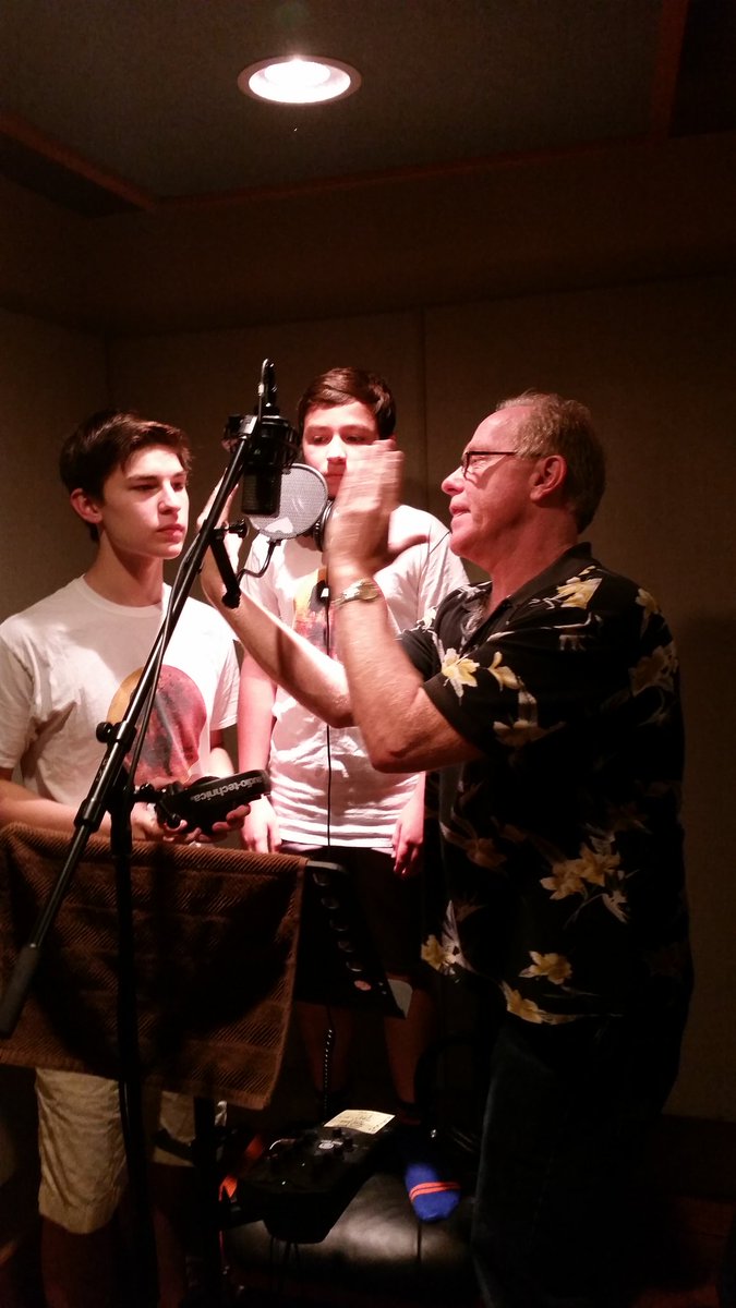 Robert teaching the boys studio singing. <a href="/NYMF/">NY Musical Festival</a> #breakingthemoon