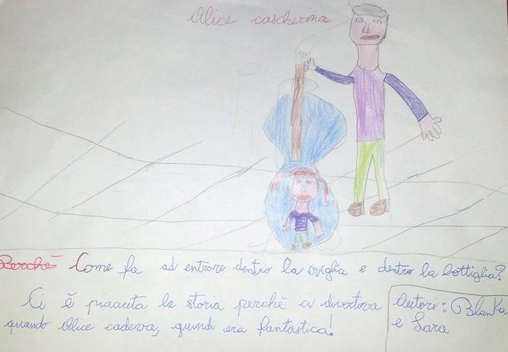 la storia ci divertiva quando Alice cadeva, quindi era fantastica! Blanka,Sara 2^A #TwAlbi/Rodari