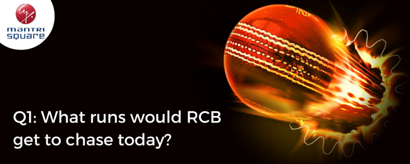MantriRetail's tweet photo. Here is the first question!! What runs #RCB would get to chase today? #ItsMyIPL #RCBvSRH #IPL2016 #RCBvSRHonHotstar https://t.co/73b0SxnKtH