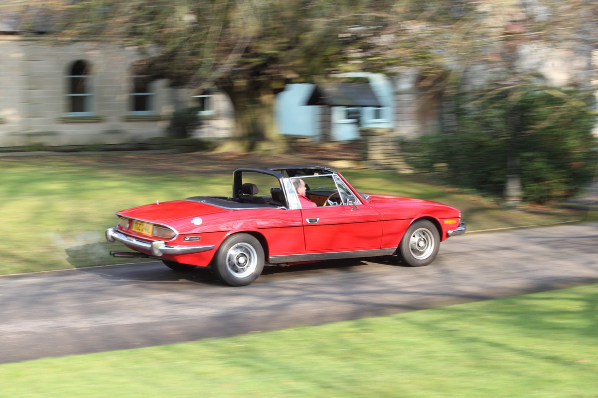 VintageClassics's tweet image. #Triumph #Stag back from it's Wiltshire pootle - another Father &amp;amp; Son-in-law team at the wheel - fun had by all!