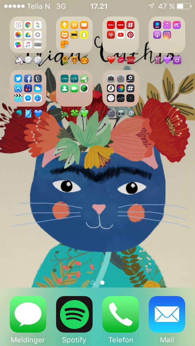 Lillesøster har sortert appene mine etter farge. Tror vi deler litt ocd-tendenser.