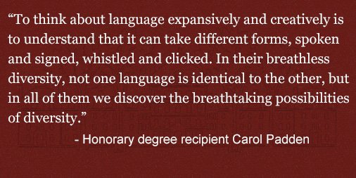 Carol Padden at #SwatGrad 🎓: