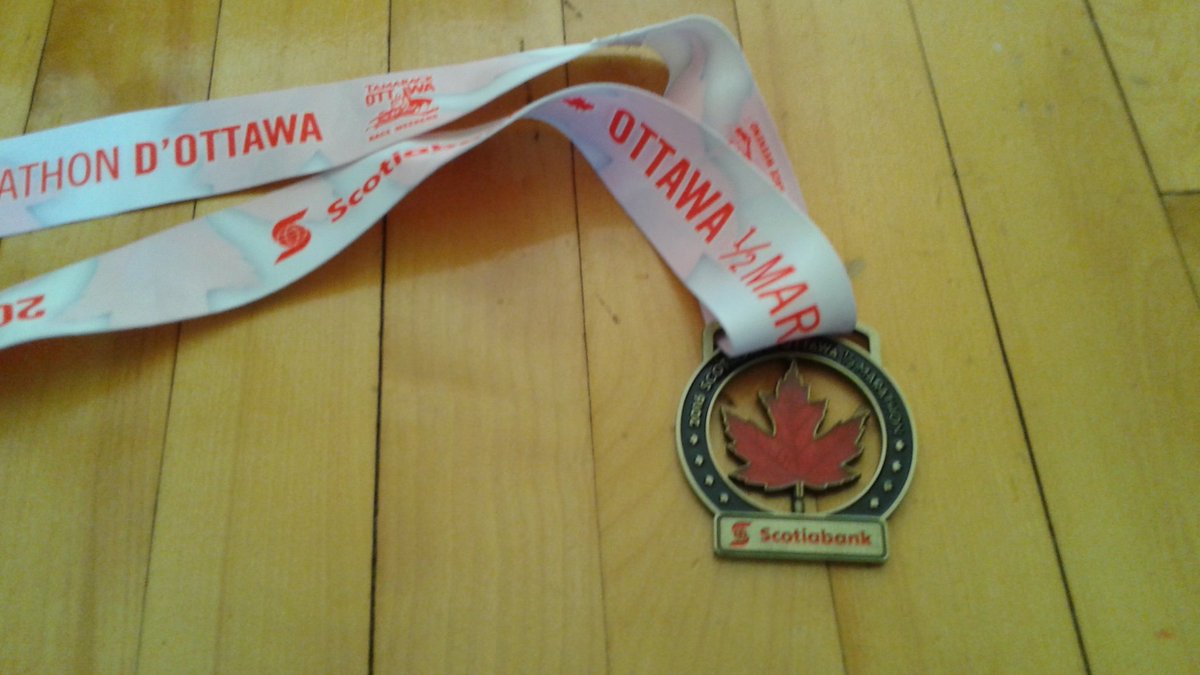 chpacella's tweet photo. What a lovely new medal, welcome to the family. @OttawaMarathon #torw2016 https://t.co/uEy3UNu1HV