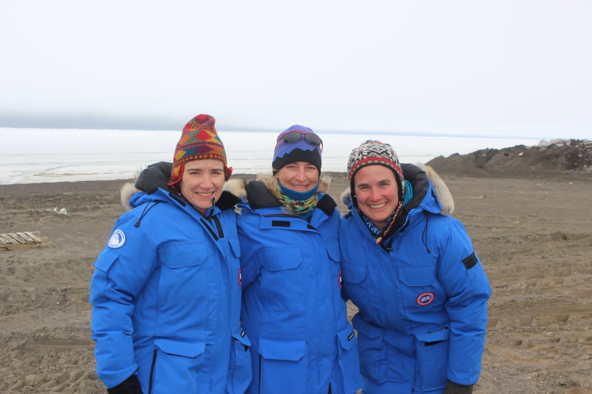 Marika Holland, Jen Kay, and Cecilia Bitz, experts at #seaicecamp2016 measuring the melt in Barrow, AK, #saveourice