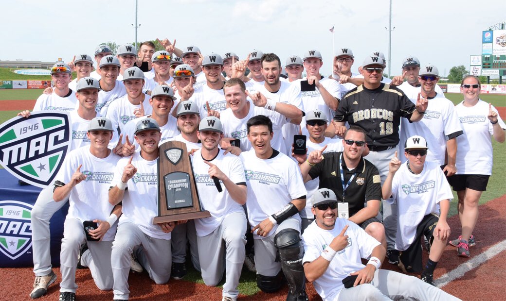 Congrats to <a href="/WMUBaseball/">Western Michigan Baseball</a> on winning the MAC Tournament title. The lowest seed (No. 7) to do so in MAC history!