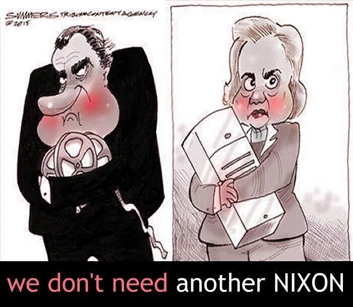 SilERabbit's tweet photo. Dear Superdelegates,
Half of us know that Hillary is our Nixon. The other half is figuring it out.
#BernieOrBust https://t.co/Aditfx6KPr