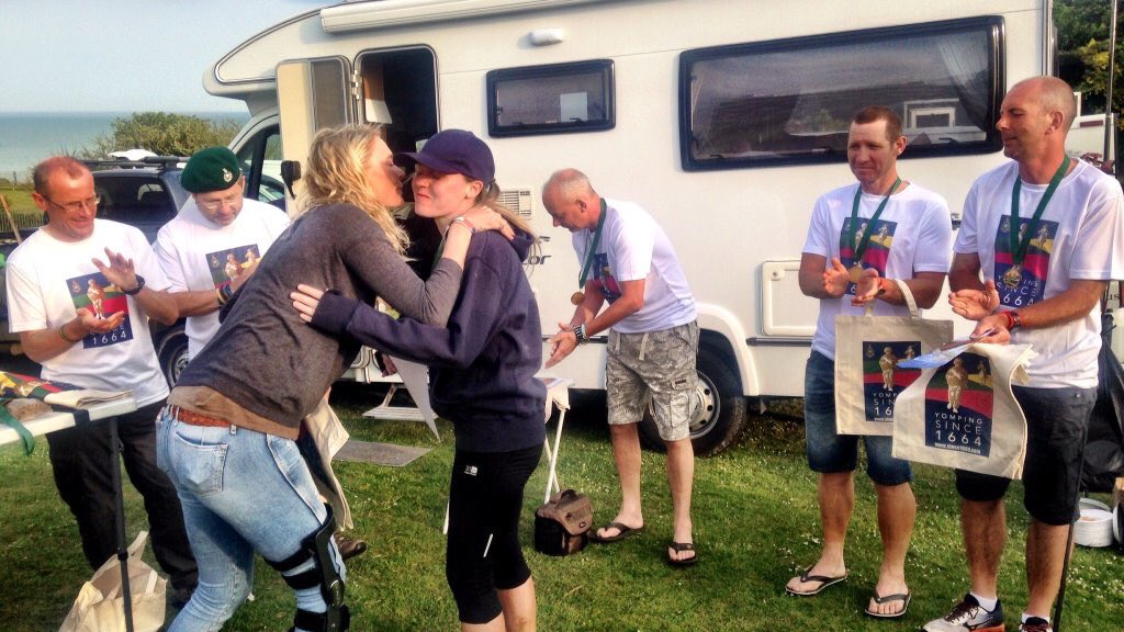 RealJodieKidd's tweet photo. Handing the medals out the wonderful people who finished #yomp2016 @theRMcharity #102 milesnonstop #hoofingeffort https://t.co/mi5EKuwzz4