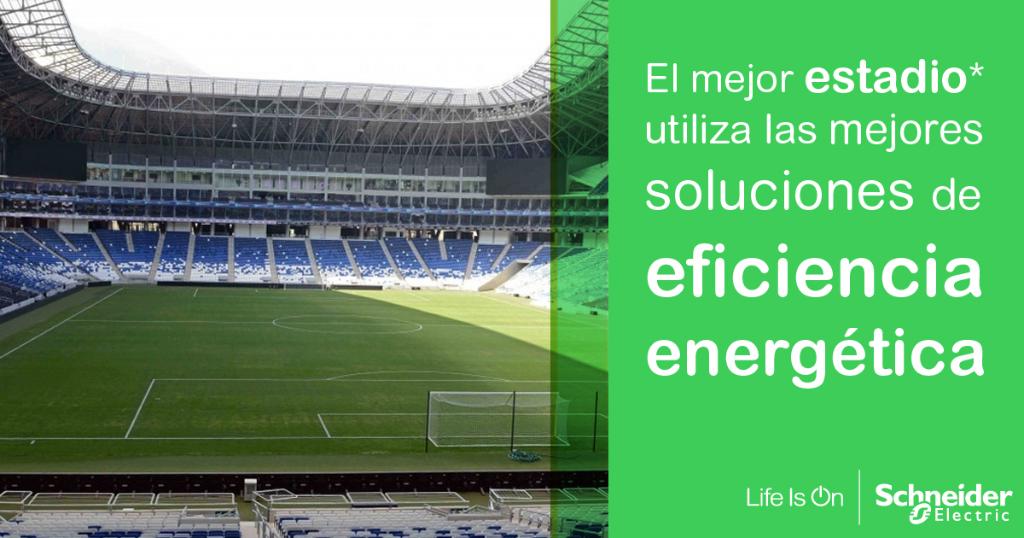 SchneiderMX's tweet photo. El mejor estadio (según @StadiumDB) es un estadio con #EficienciaEnergética. #EstadioRayado https://t.co/JZrZ2q1Vrr https://t.co/qDgB5HuE5P