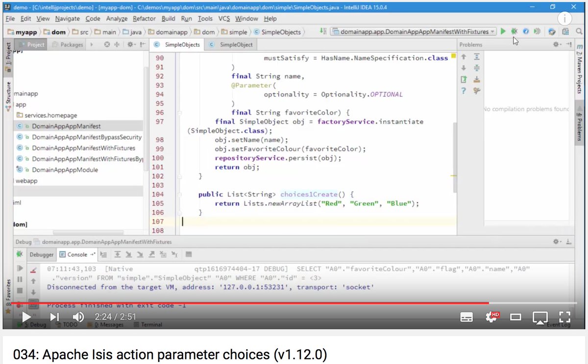 ApacheIsis's tweet image. Help users out: offer drop-down lists for params when invoking an @ApacheIsis domain action youtu.be/afEnYKljBQs