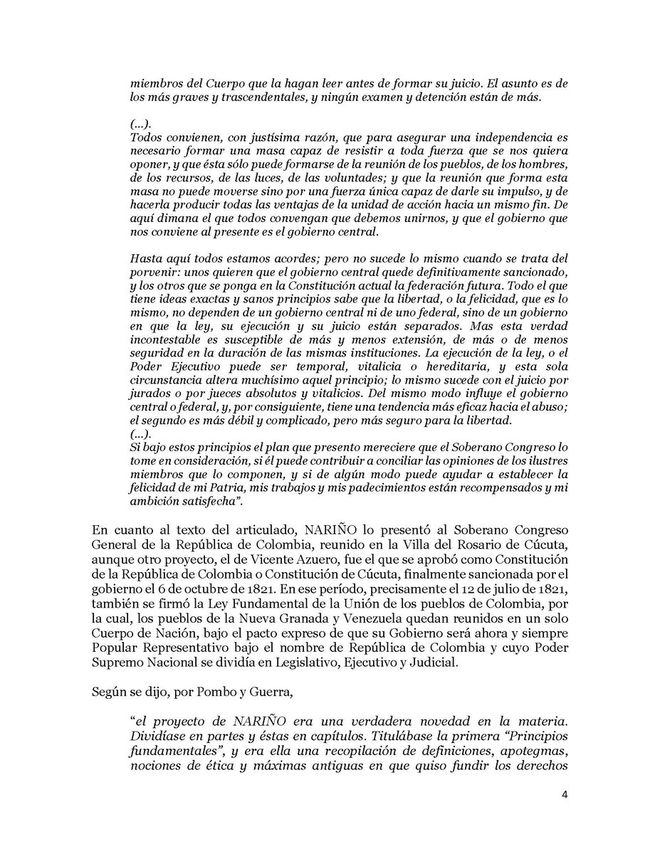 A Nariño protoconstitucionalista Discurso SSC (parte 1)