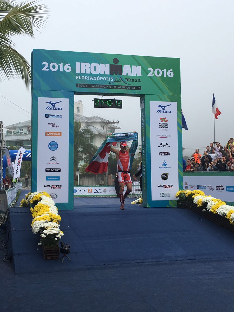 Brett McMahon is the men's 2016 IRONMAN South American Champion #IMBrasil #IMSAchamps