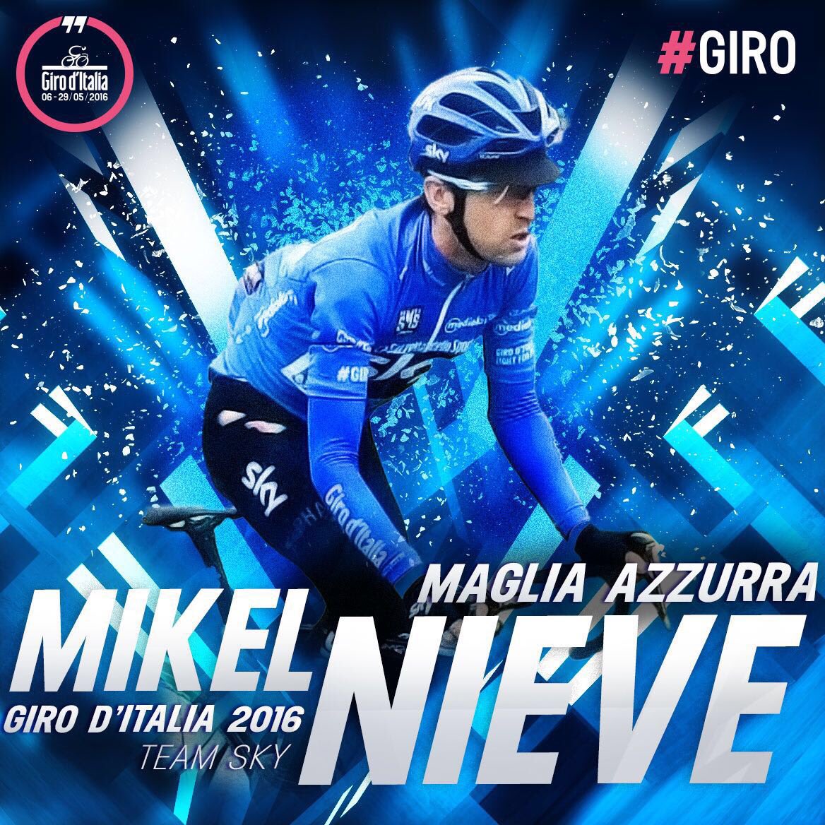 NetcompanyINEOS's tweet photo. A worthy winner of the Maglia Azzurra. Chapeau @NieveMikel #Giro 👏🏼 [📸 @giroditalia] https://t.co/onJ1mnGKpE
