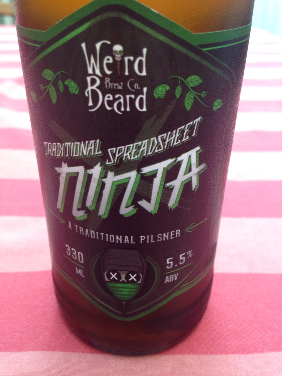ExcelZone's tweet image. A legendary lager in Excel circles: Traditional Spreadsheet Ninja from @WeirdBeard_Brew - It’s been a long quest