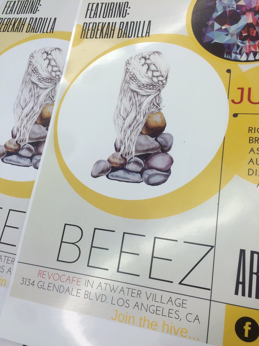 beeezart_la's tweet photo. @beeezart_la getting those flyers ready for the Launch of Beeez! June 5th, RevoCafe Atwater village. https://t.co/SRNb6tiV3v