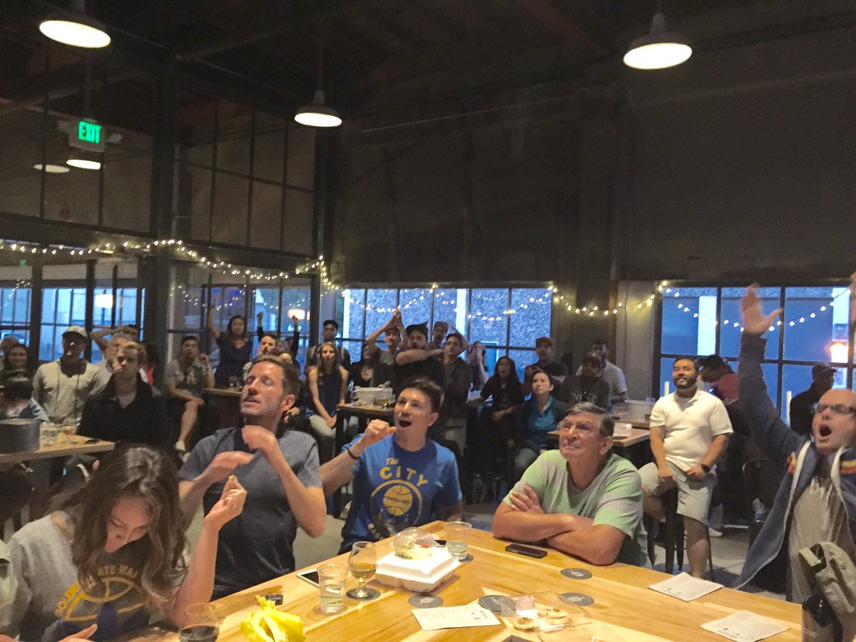 HarmonicBrewing's tweet photo. Lucky crowd last night... Let's keep it going for Game 7. Special taproom hours Monday 5-9pm! #Dubs #Brewpatch https://t.co/LKB1HOFdpu
