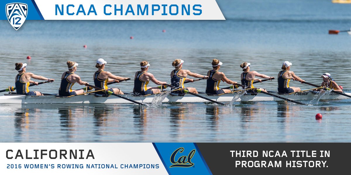 Pac12Network's tweet photo. Another weekend, another NCAA title for the Conference of Champions!!

ROW ON, YOU @CalWCrew Bears!! https://t.co/cfVpzzZGr8