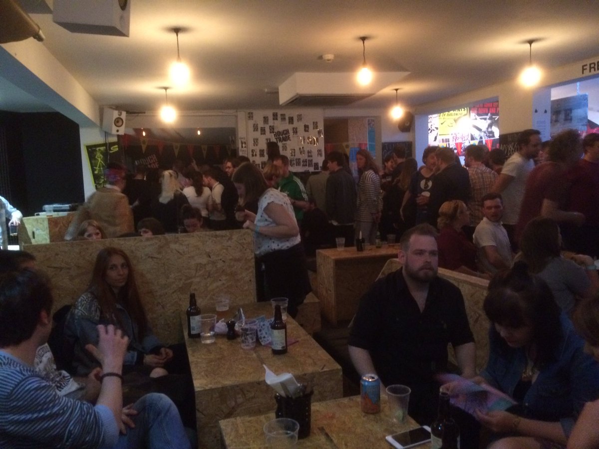 JaredLeftlion's tweet photo. It's heaving in @RoughTrade #RoughTradeNottingham but there's always time for a photo. #Dot2Dot #Dot2DotFest https://t.co/fudTT0cvnC