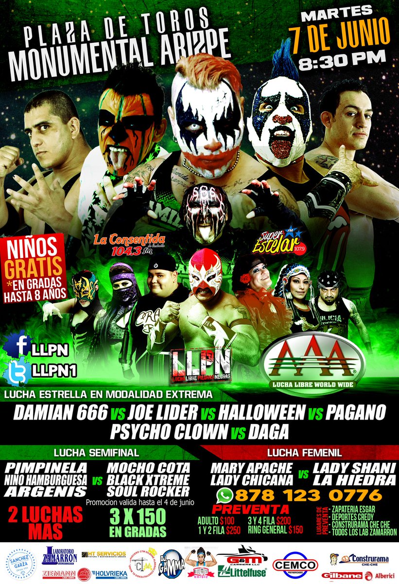 DJGAMMAPNC's tweet photo. @Pagano656 @Psychooriginal @LaHiedraAAA @LadyShaniAAA @Daga_wrestler en @pnegras
#LLPN #7deJunio https://t.co/3ymaWSsKkV