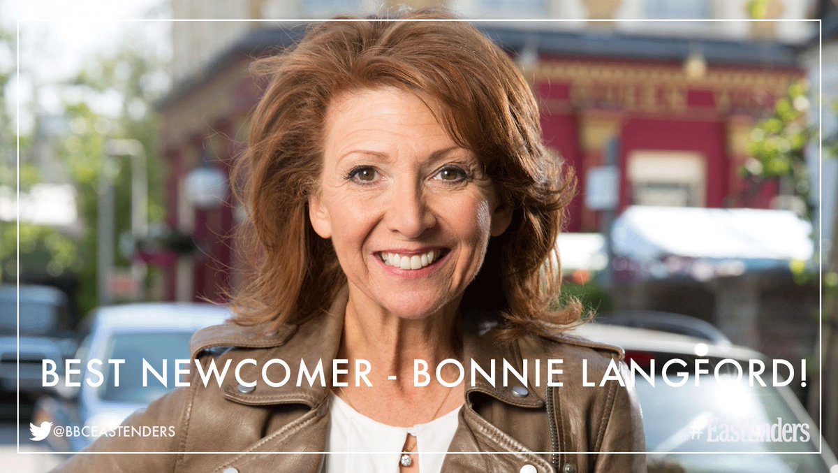 bbceastenders's tweet photo. Massive congratulations to @bonnie_langford for winning Best Newcomer at the @SoapAwards! #EastEnders https://t.co/n6CkY6rHPw