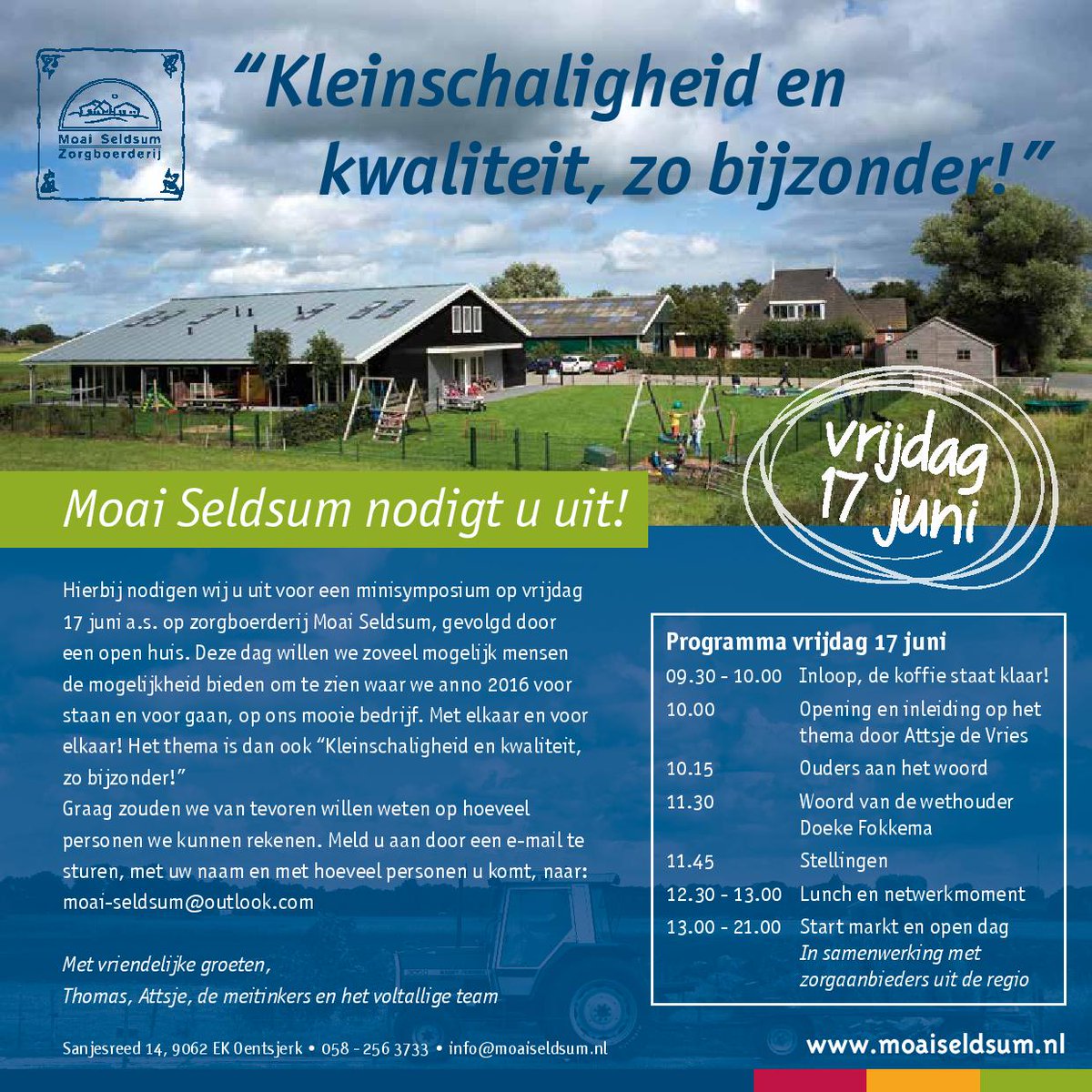 zorgboerderij's tweet photo. Hebt u zich al aangemeld voor 17 juni? Praat en denk mee over kwaliteit in zorg! @AttsjedeVries @doekefokkemacda https://t.co/s40zclCsfU