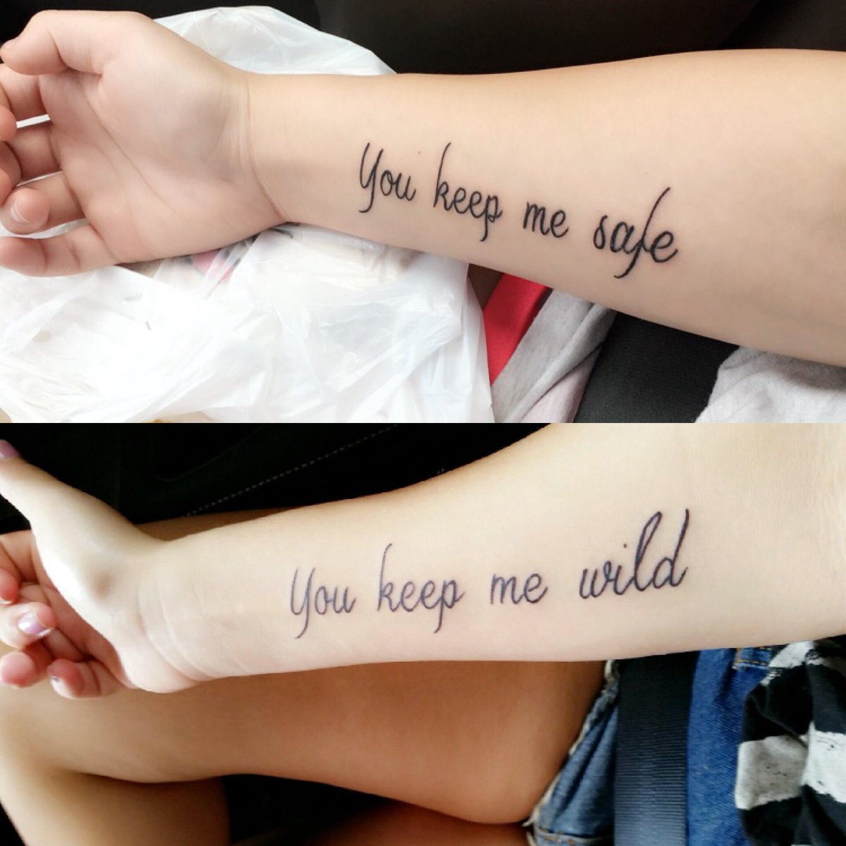 welch_lexi's tweet photo. sister tats #graduationpresent #youkeepmesafe #youkeepmewild https://t.co/FmwATCVT4t
